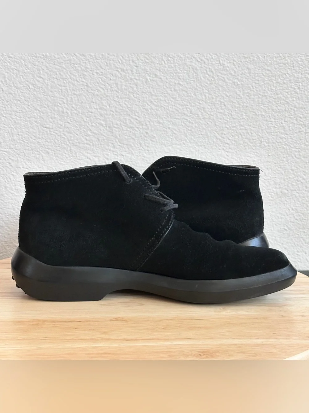 TOD’S Men's Black Leather Suede Lace Up Chukka Boots Size 7.5
